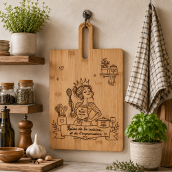 Planche à découper / de service personnalisée en bambou – 45 × 24 cm